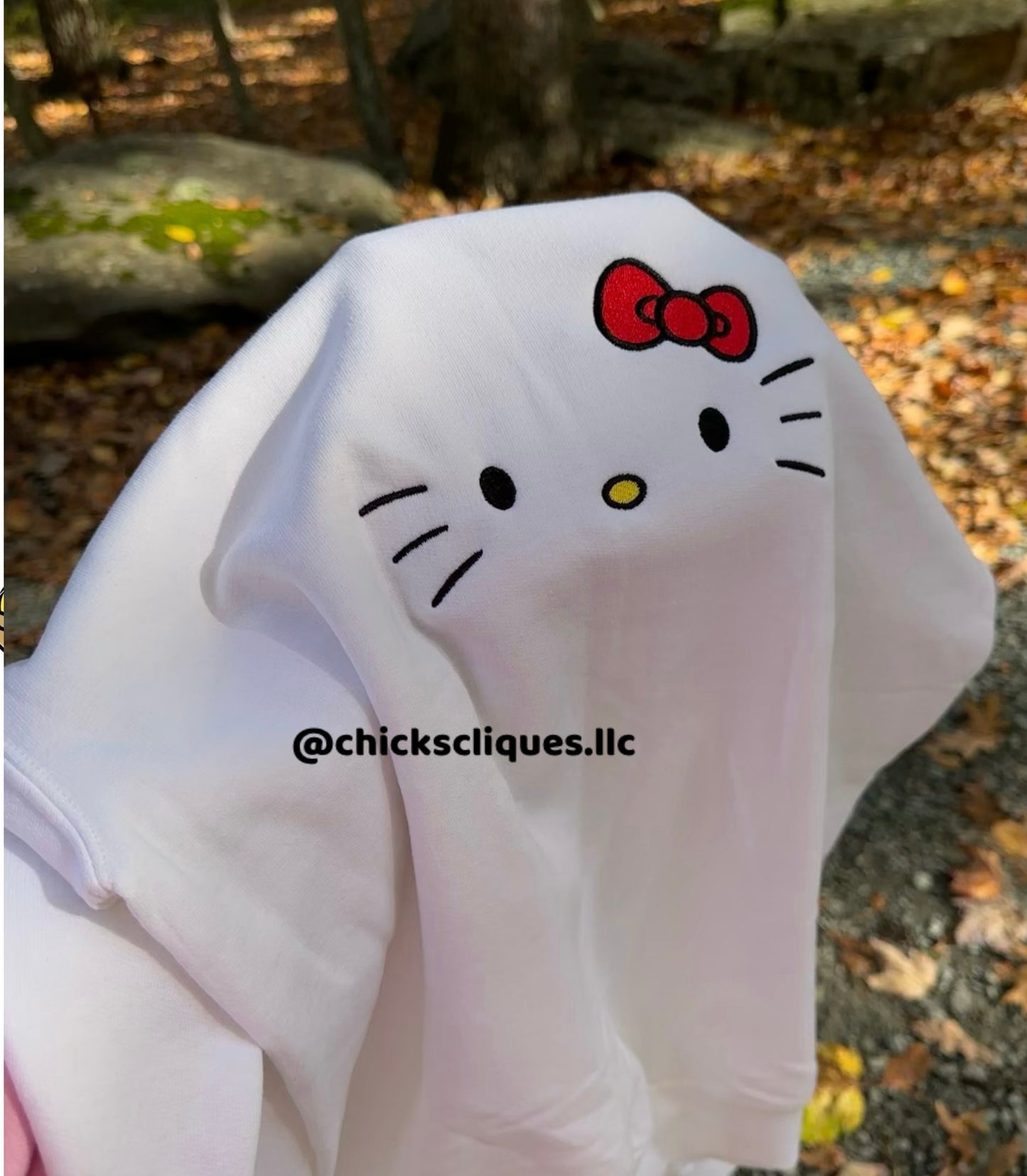 Kitty Face Embroidery Crewneck Sweatshirt