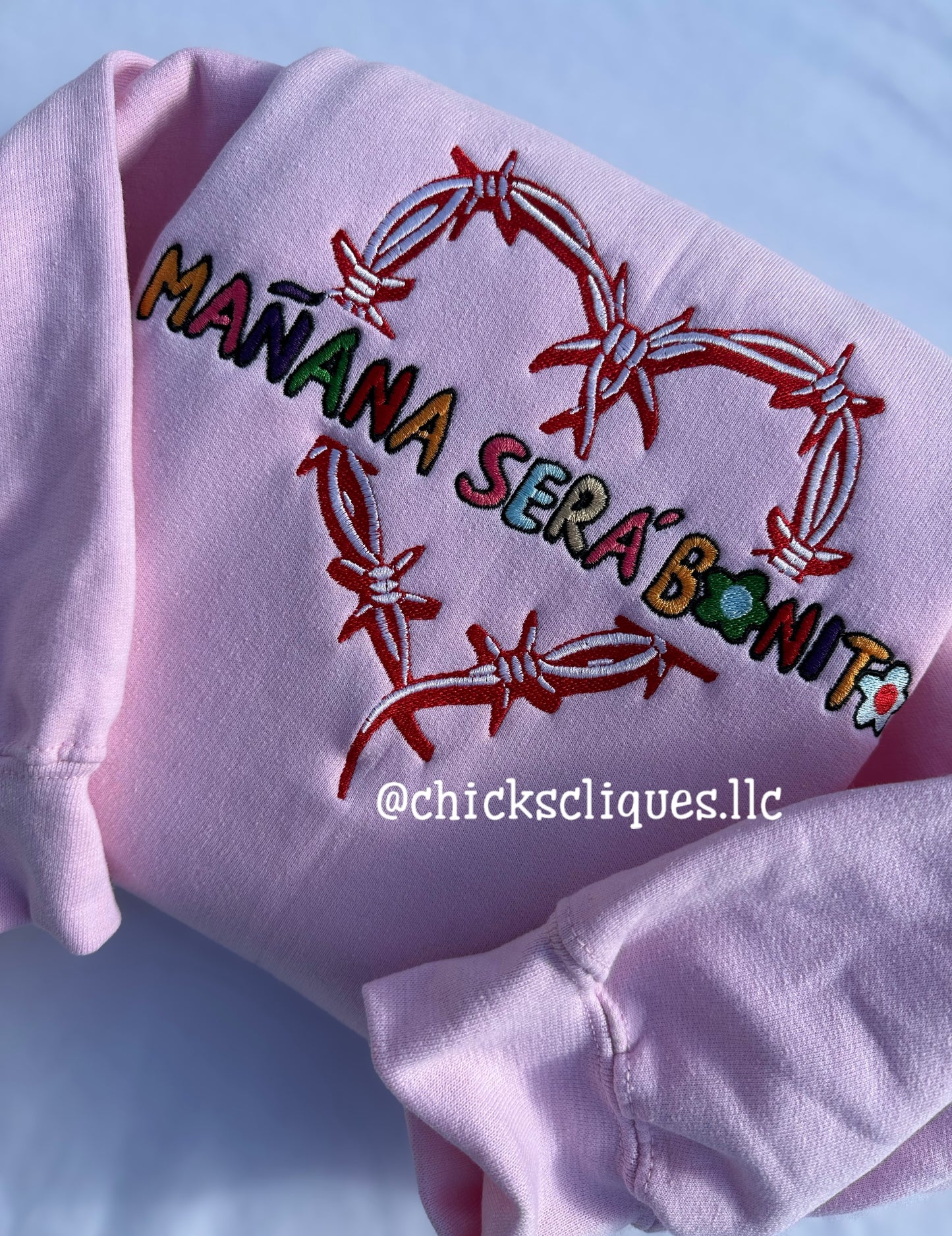 Mañana Será Bonito Karol G Heart 8x10 Embroidery Crewneck Sweatshirt