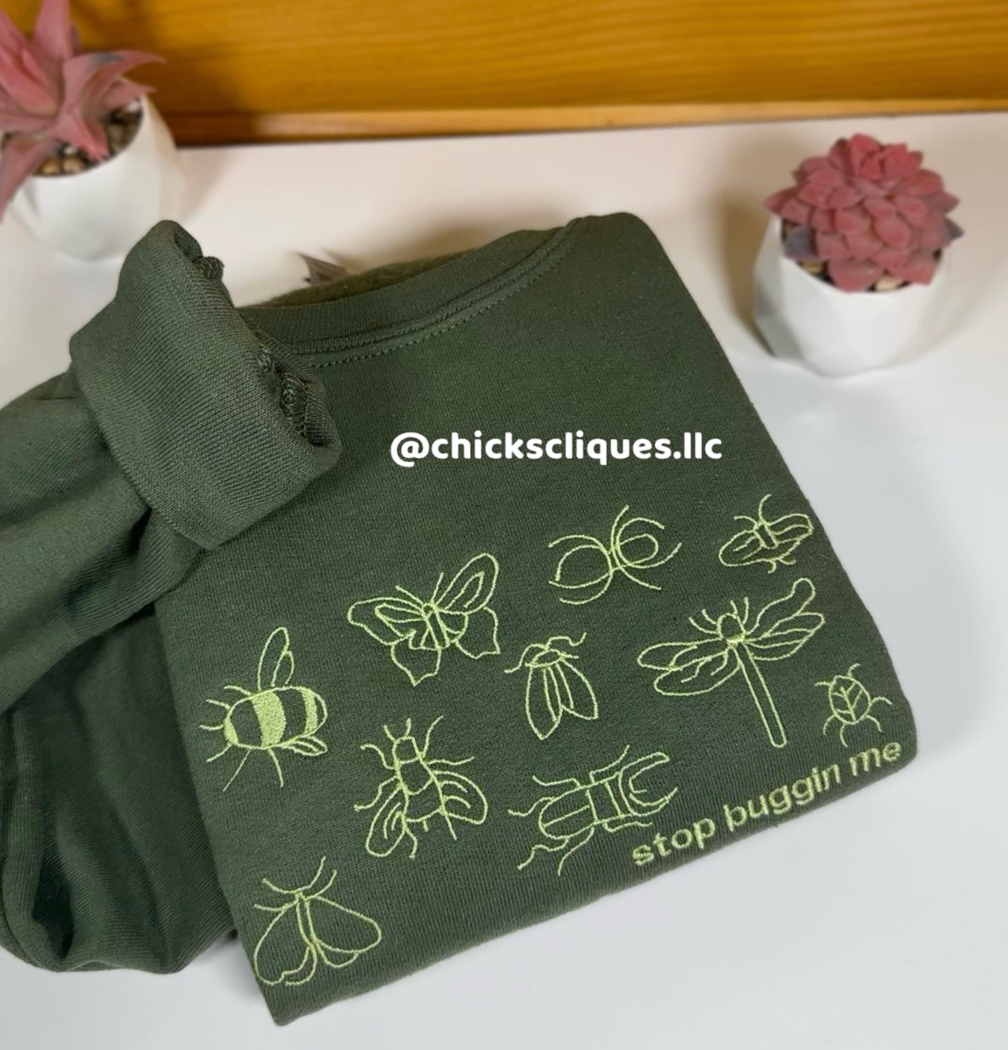 Stop Bugging Me Customizable Embroidery Crewneck Sweatshirt