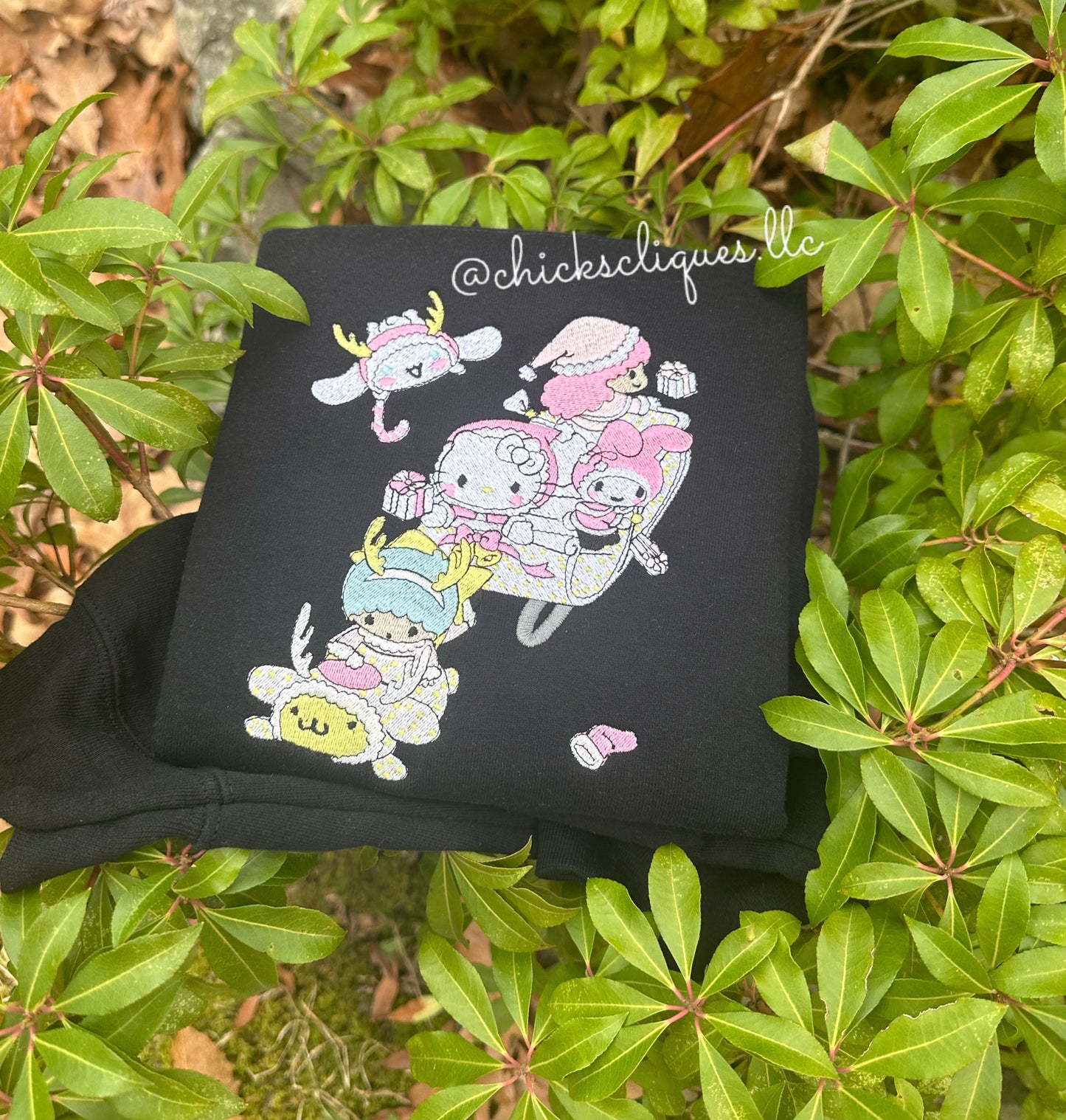 Sanrio Sleigh Ride 8x10 Christmas Embroidery Crewneck Sweatshirt