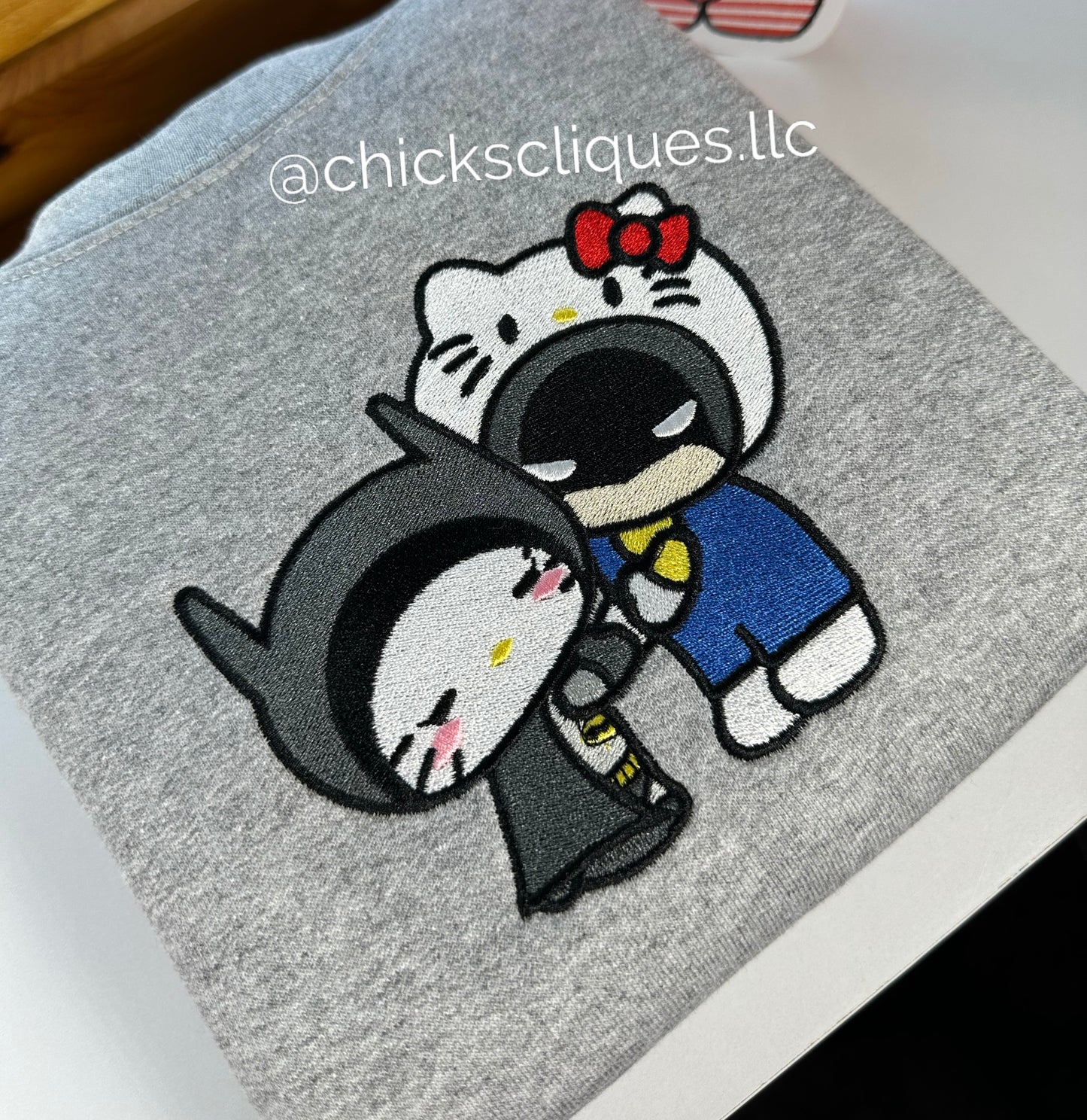 Kitty x Batman Inside Out Embroidery Crewneck Sweatshirt