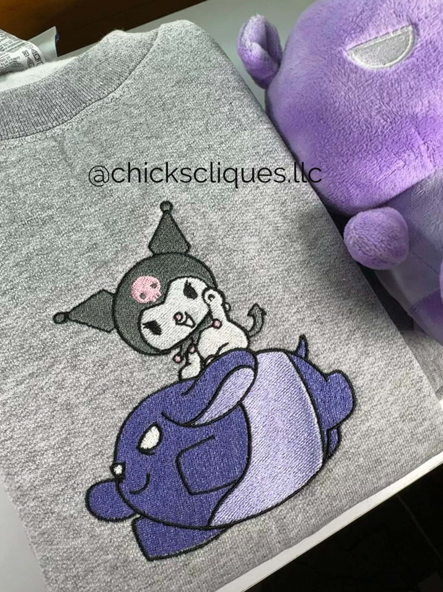 Kuromi x Baku Embroidery Crewneck Sweatshirt