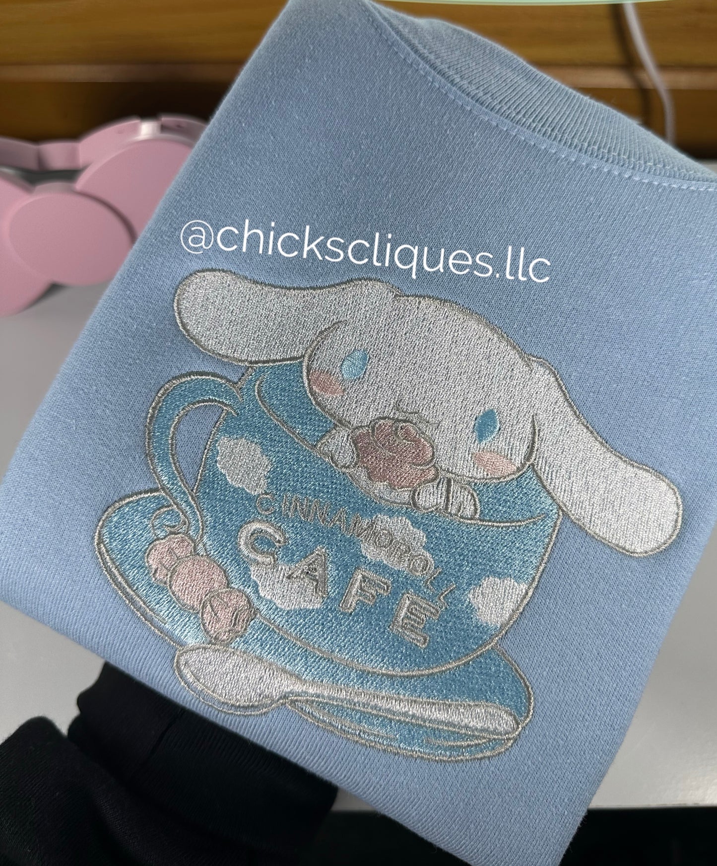 Cinnamoroll Cafe Embroidery Crewneck Sweatshirt