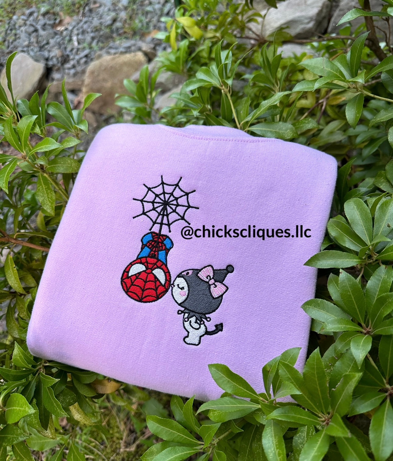 Kuromi x Spidey Embroidery Crewneck Sweatshirt