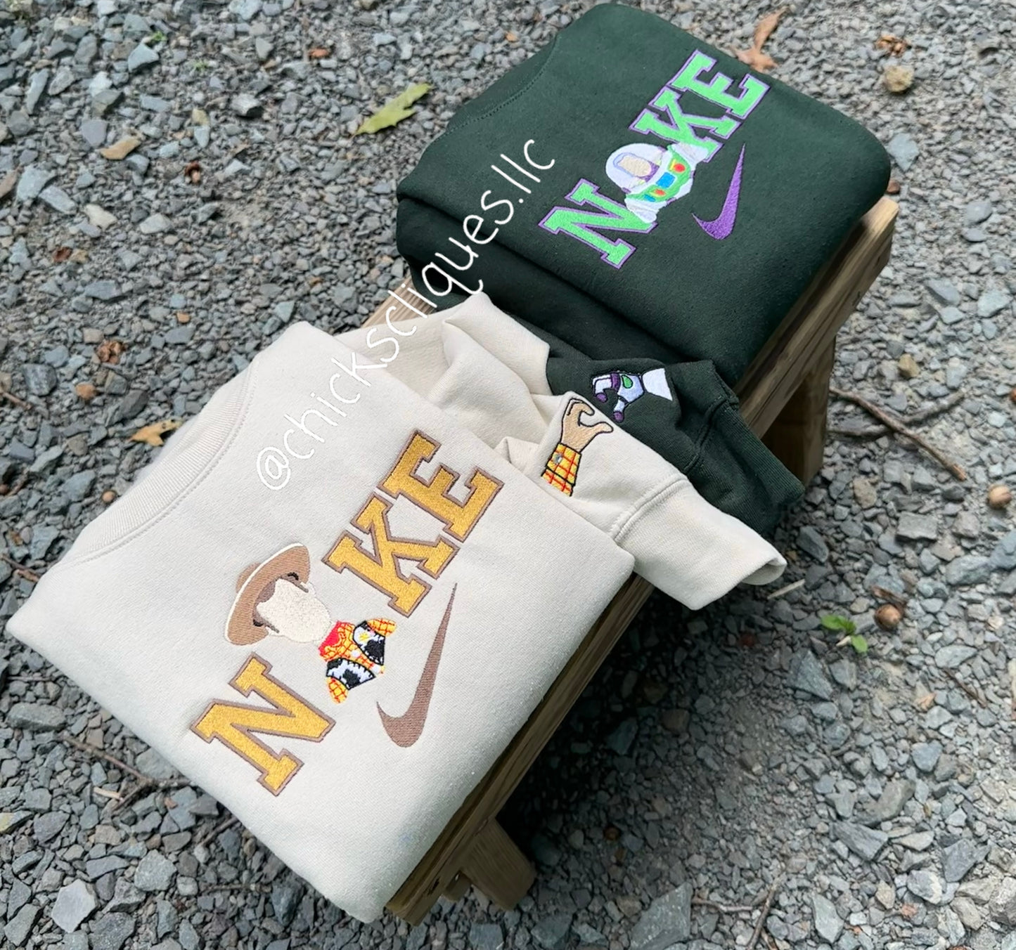Buzz and Woody Toy Story Couples With Sleeve Embroidery Crewneck Sweatshirt
