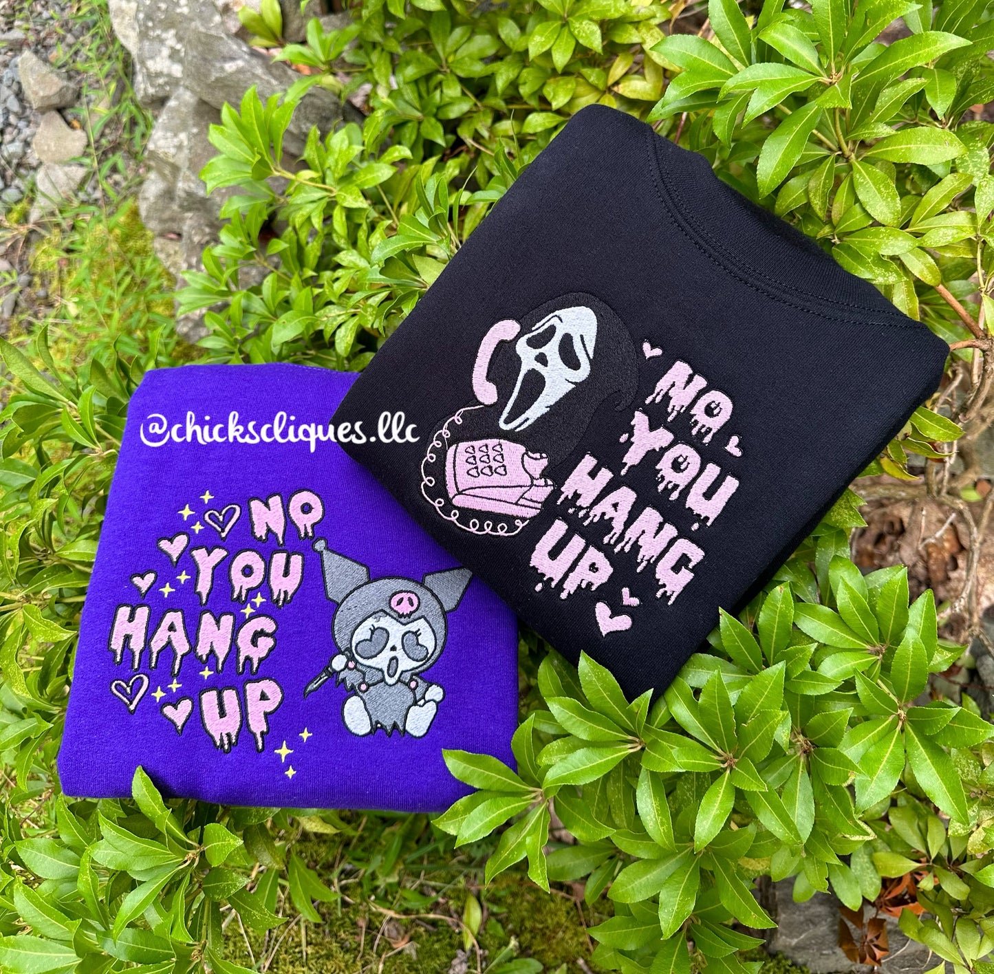 Ghost Face No You Hang Up Embroidery Crewneck Sweatshirt