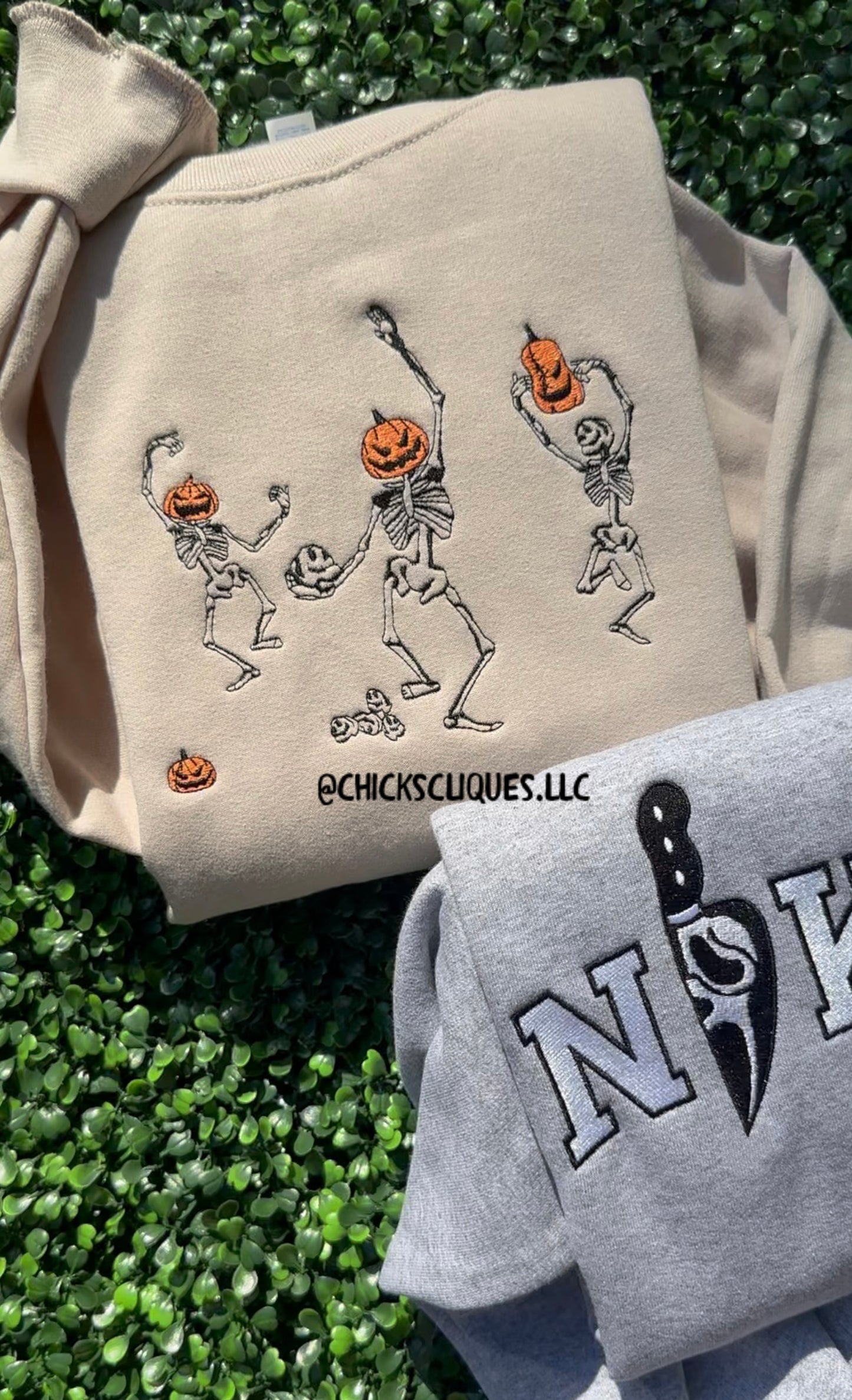 Dancing Skeletons 8x10 Embroidery Crewneck Sweatshirt