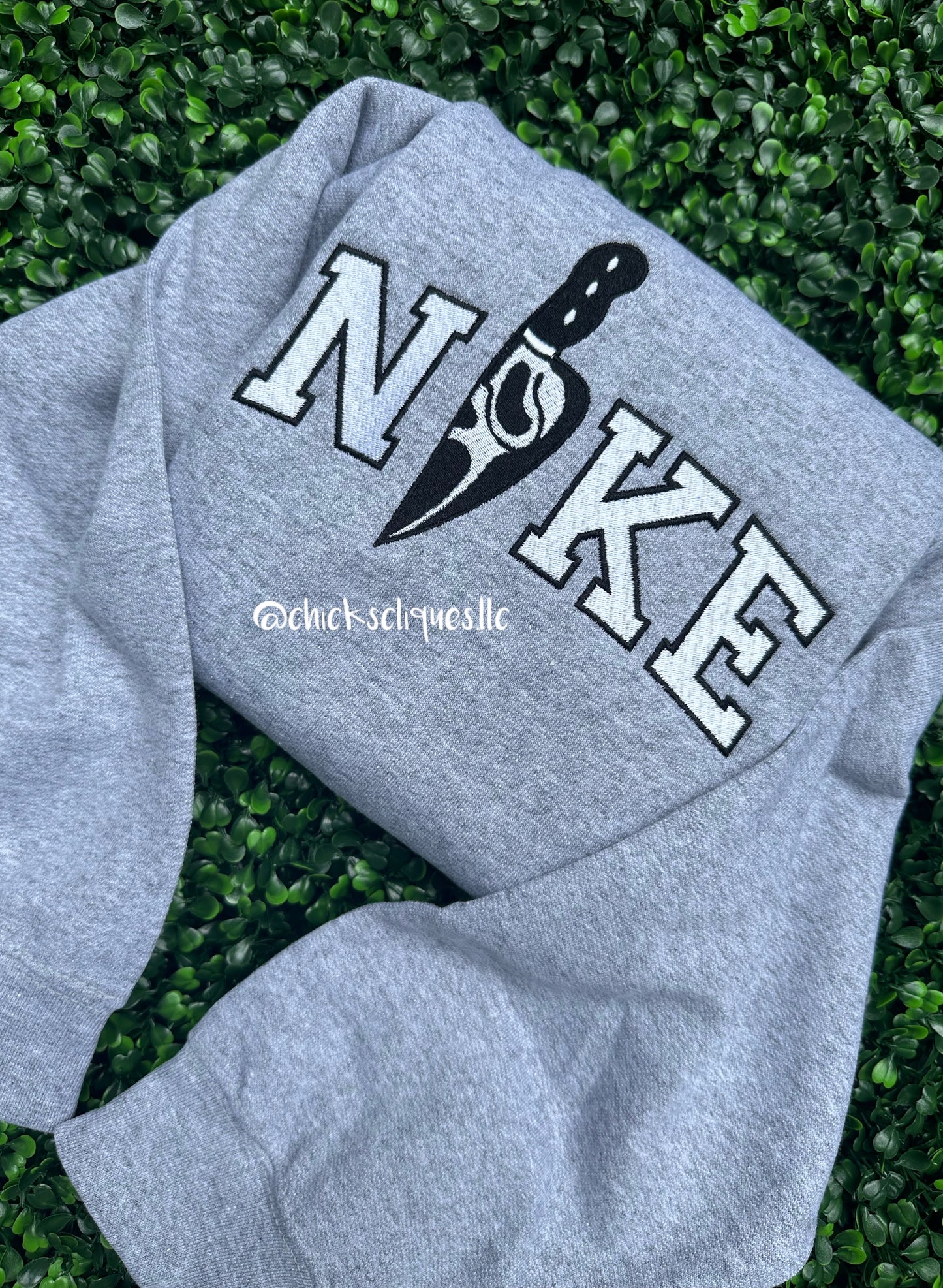 Ghost Face x Check Halloween Embroidery Crewneck Sweatshirt
