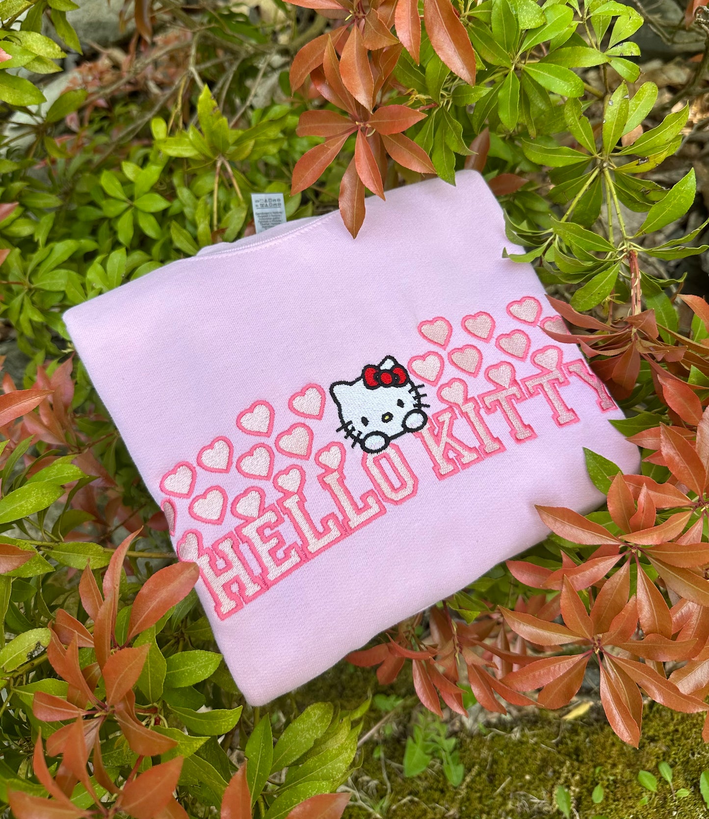 Kitty Hearts 8x10 Embroidery Crewneck Sweatshirt