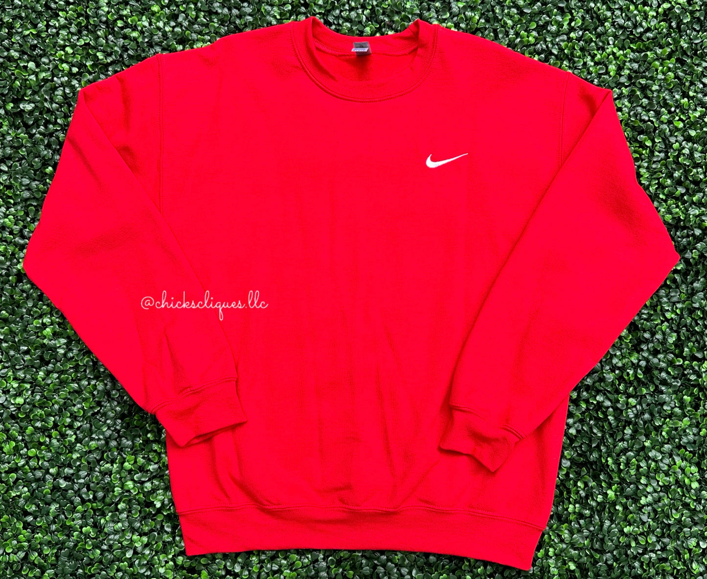 Check Vintage Embroidery Crewneck Sweatshirt