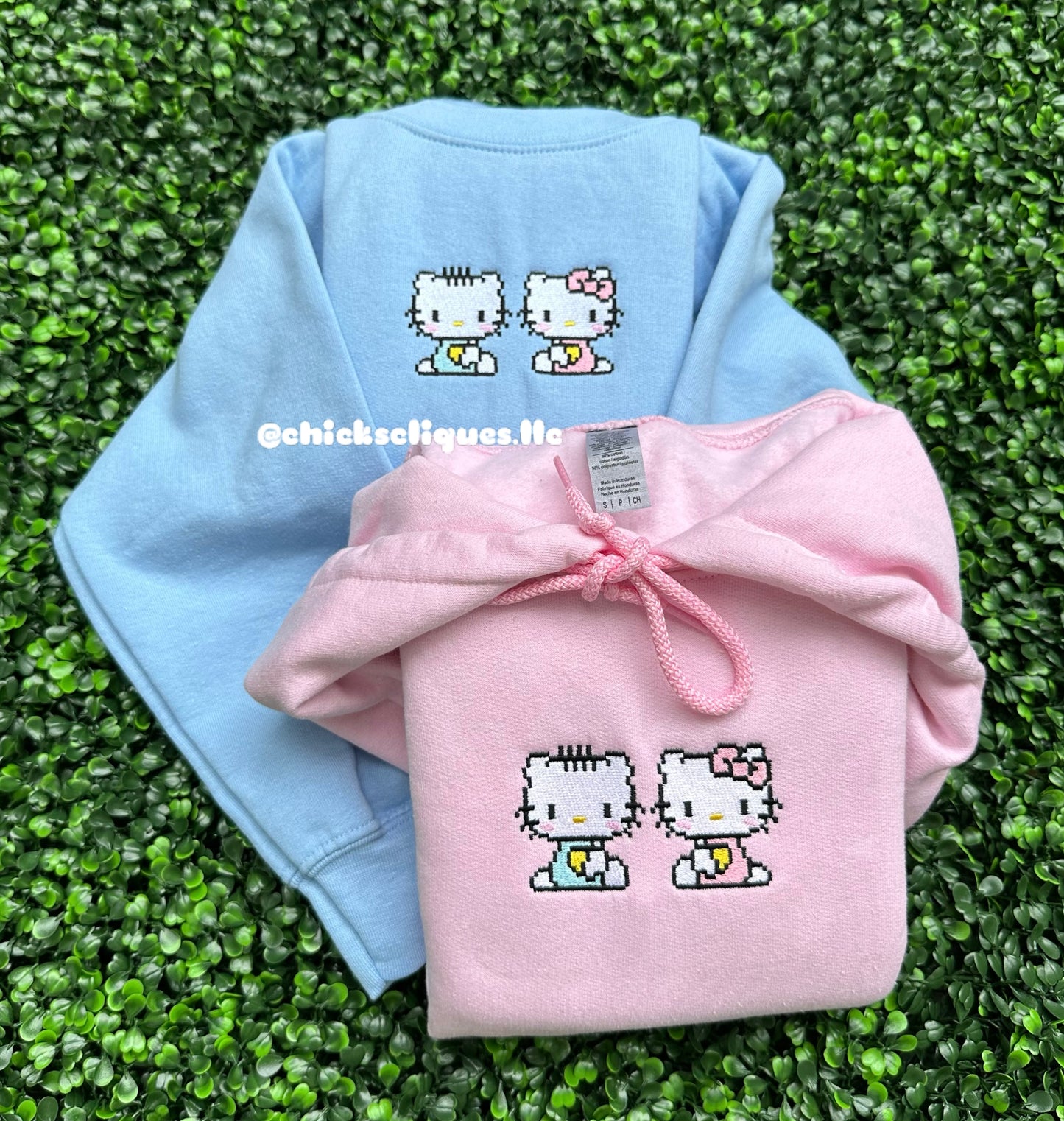 Kitty Pixel Embroidery Crewneck Sweatshirt