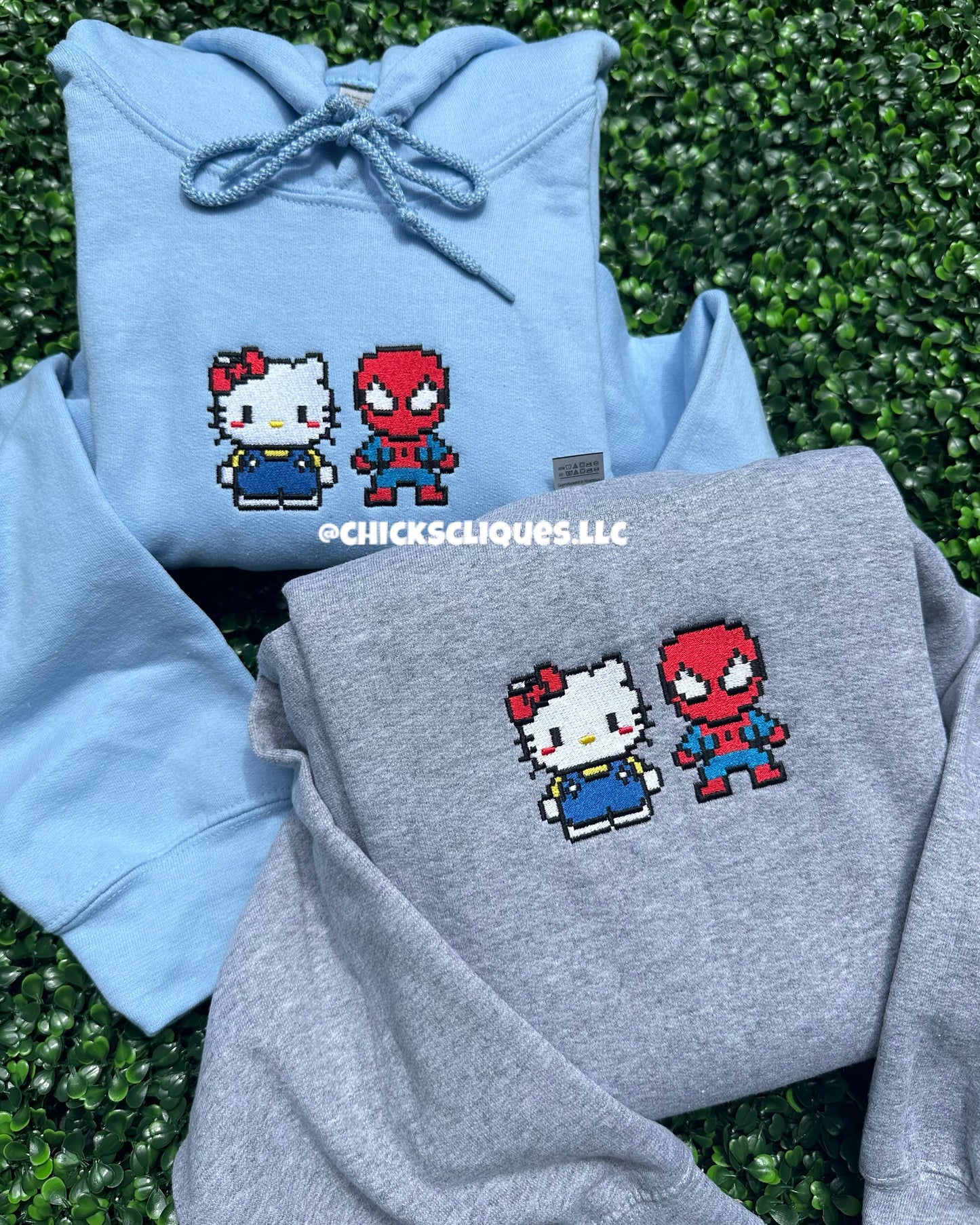 Kitty x Spider Pixel Embroidery Crewneck Sweatshirt
