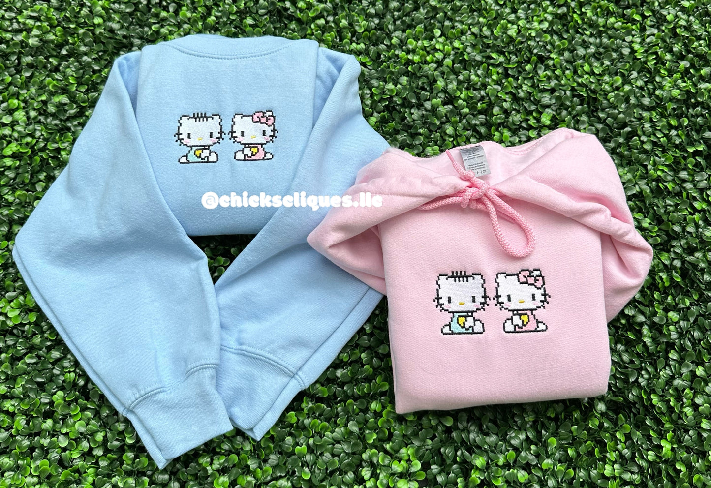 Kitty Pixel Embroidery Crewneck Sweatshirt