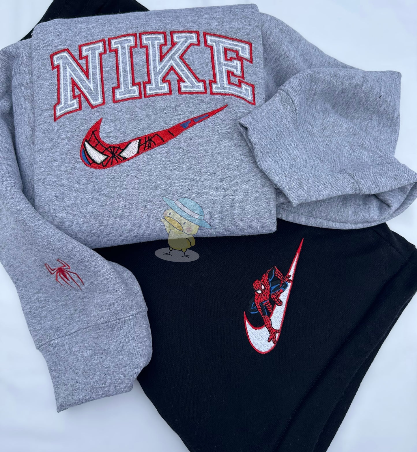 Spider Double Logo With Sleeve Embroidery Crewneck Sweatshirt