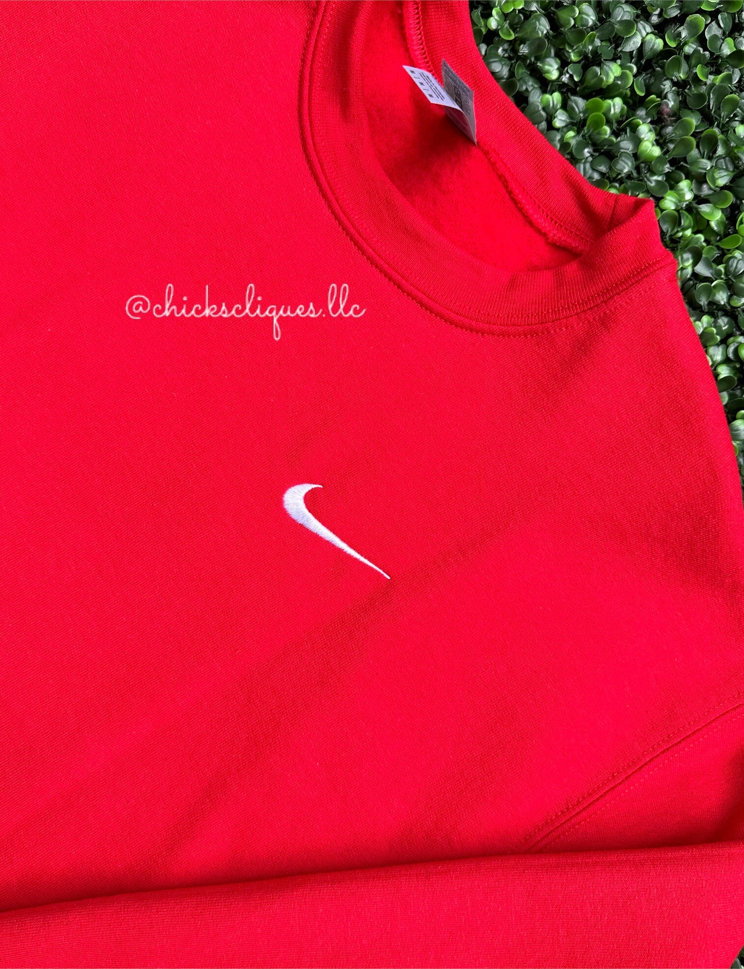 Check Vintage Embroidery Crewneck Sweatshirt
