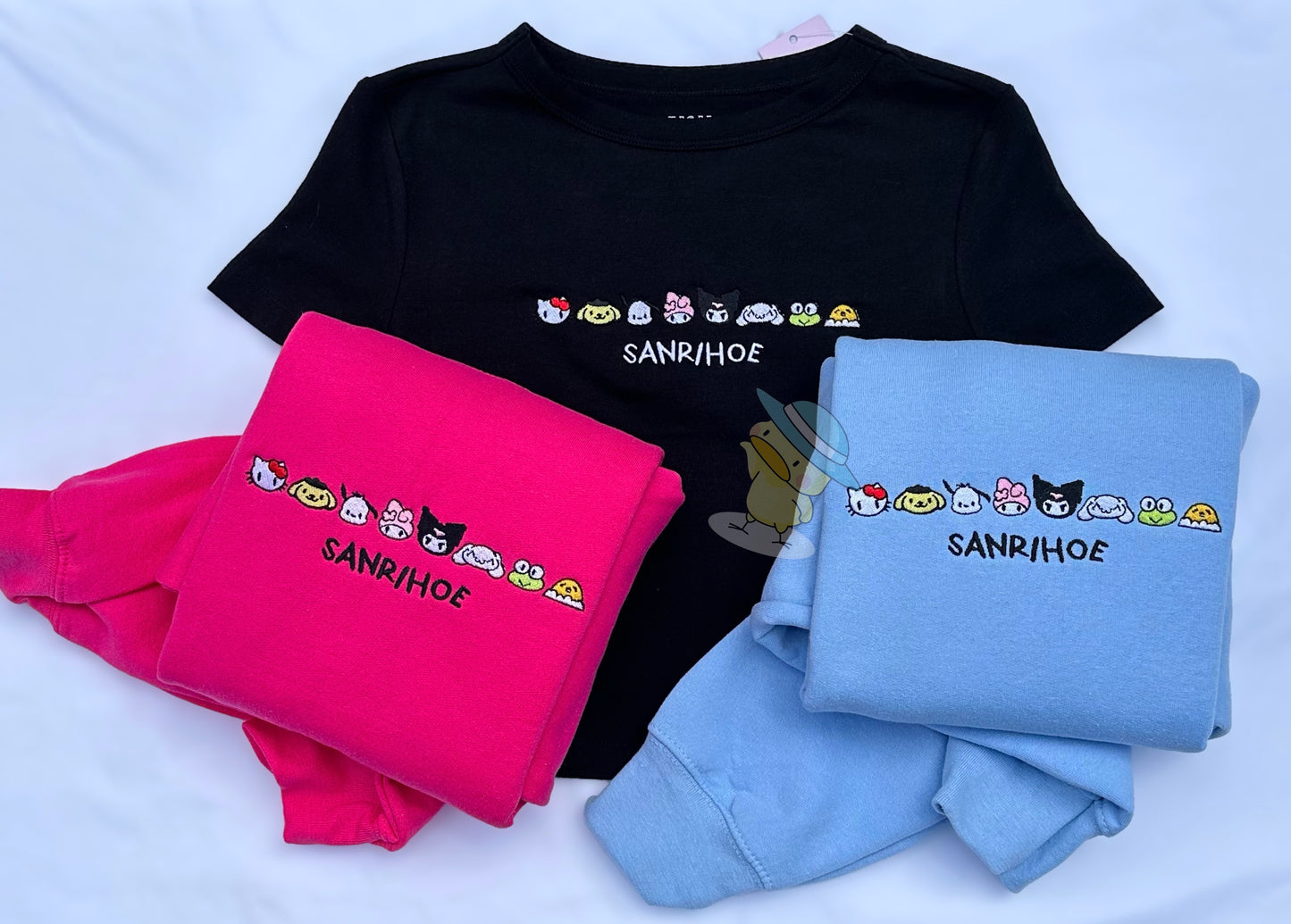 Sanrihoe Embroidered Short Sleeve Crop Top