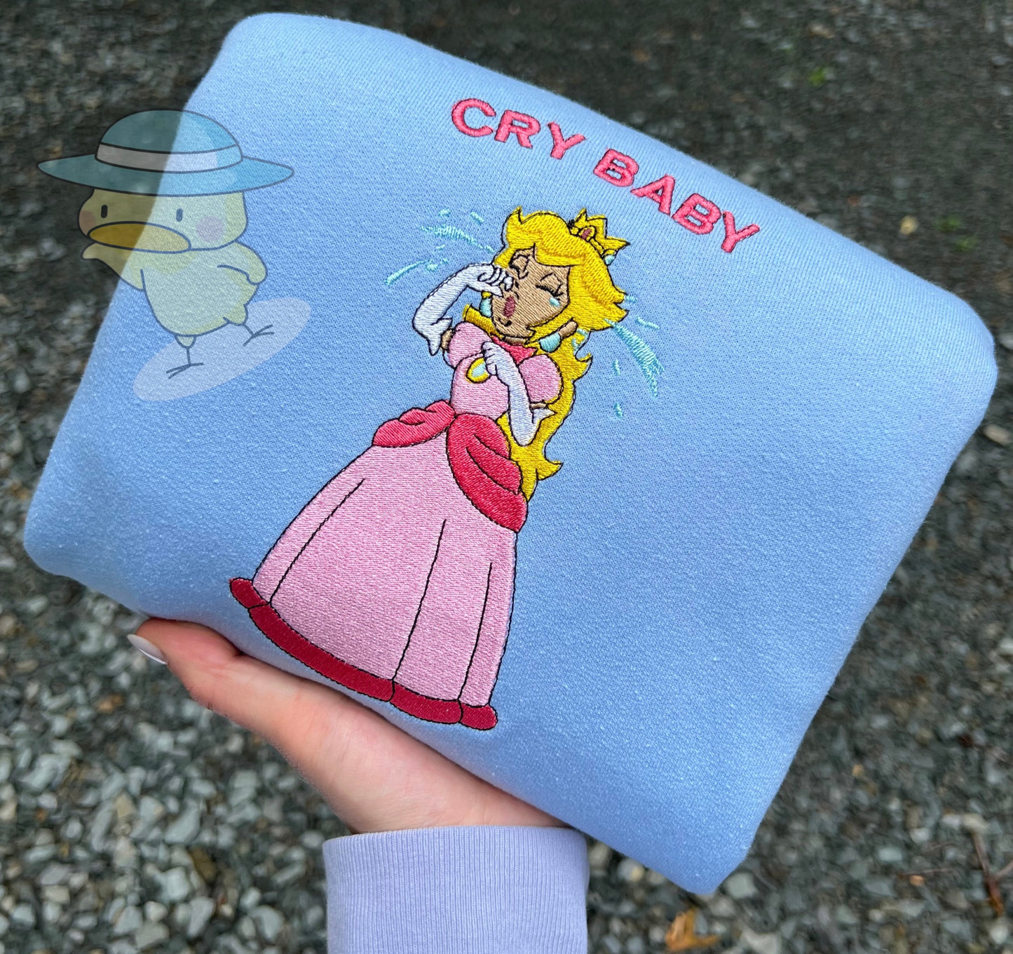 Peach Cry Baby 8x10 Embroidery Crewneck Sweatshirt