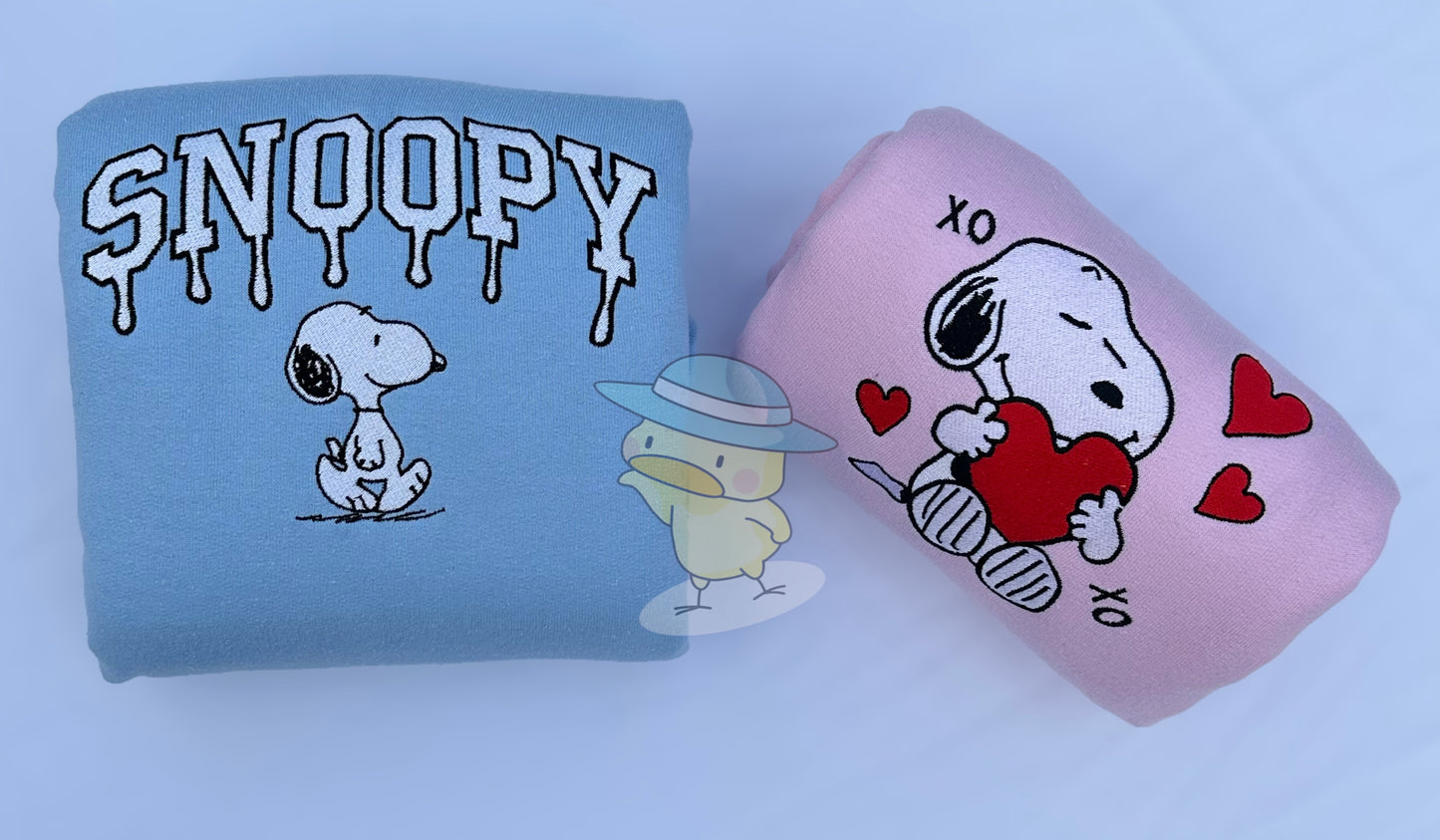 Snoopy Animation Christmas Drip Embroidery Crewneck Sweatshirt