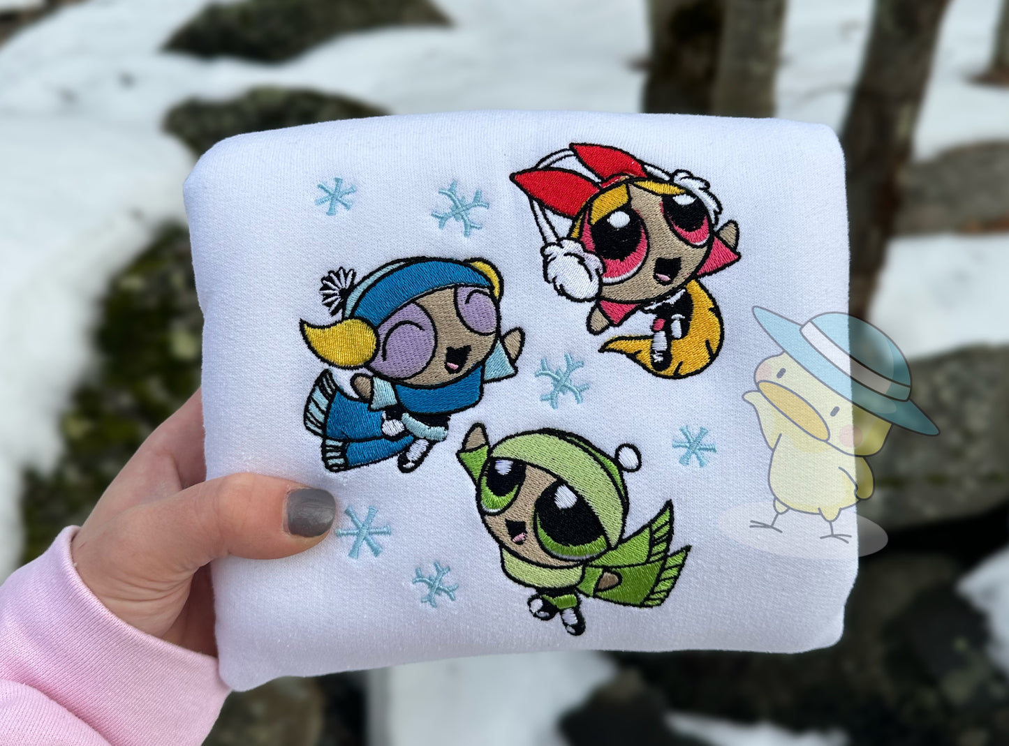 PPGs Snowflake Winter Wonderland 8x10 Embroidery Crewneck Sweatshirt