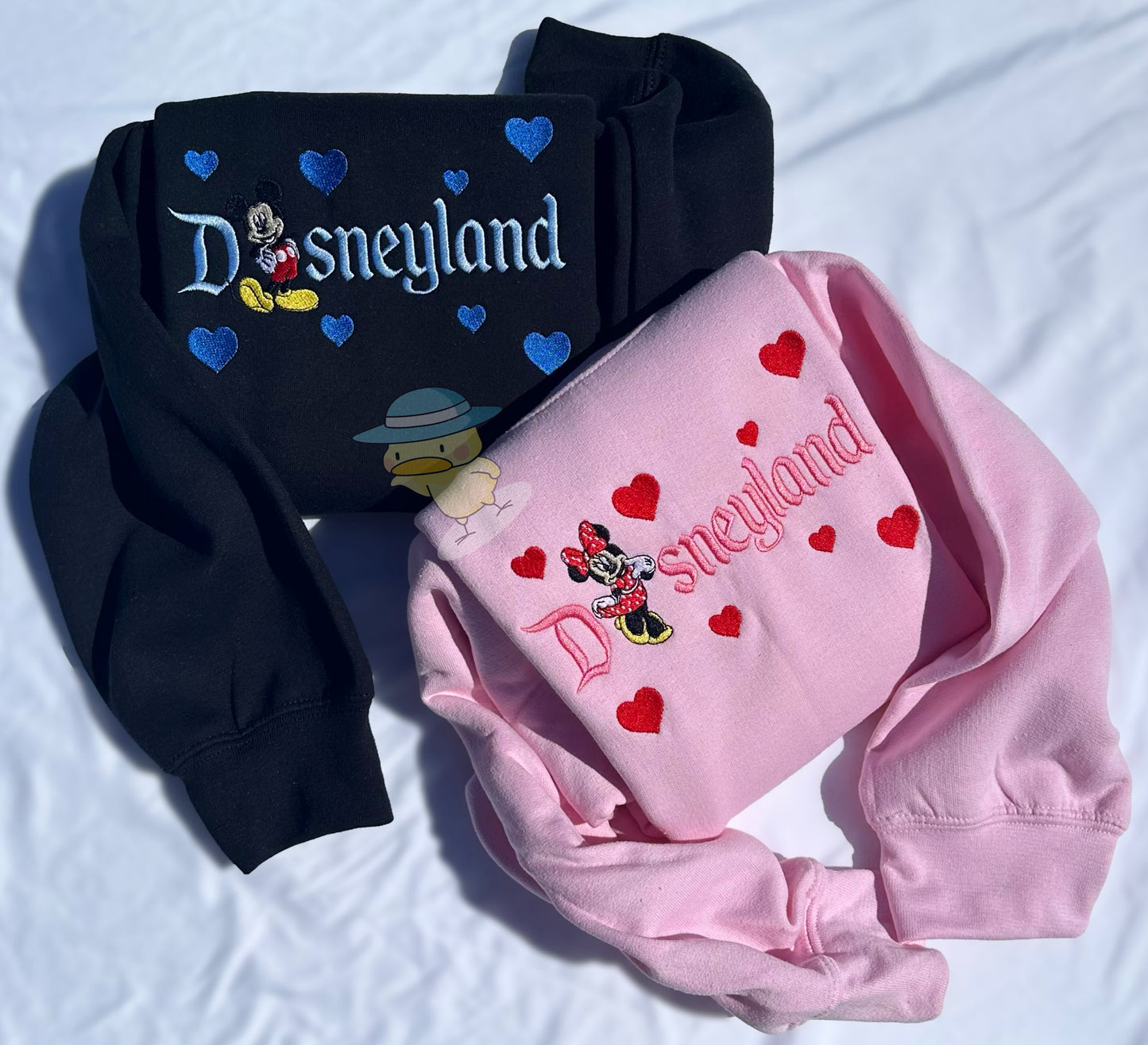 Mouse Hearts Embroidery Crewneck Sweatshirt