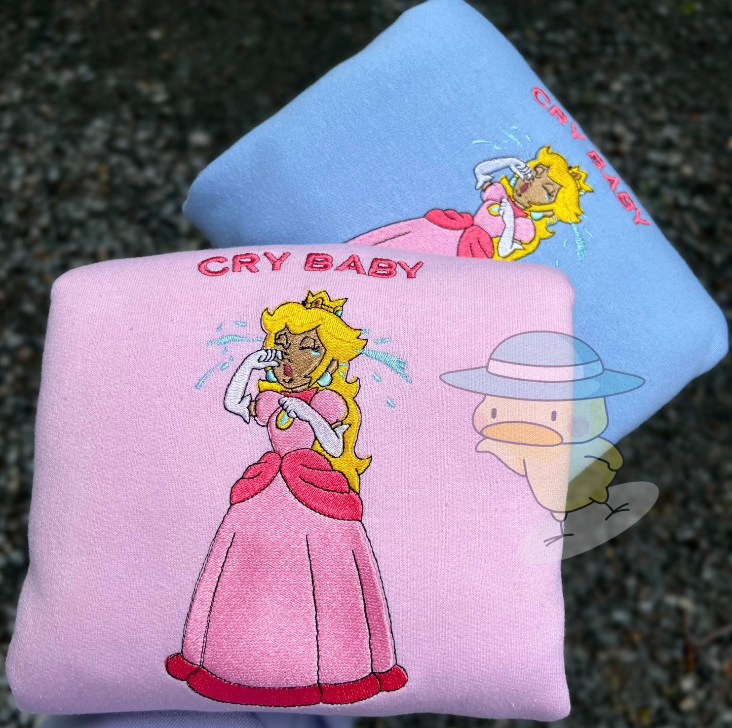 Peach Cry Baby 8x10 Embroidery Crewneck Sweatshirt