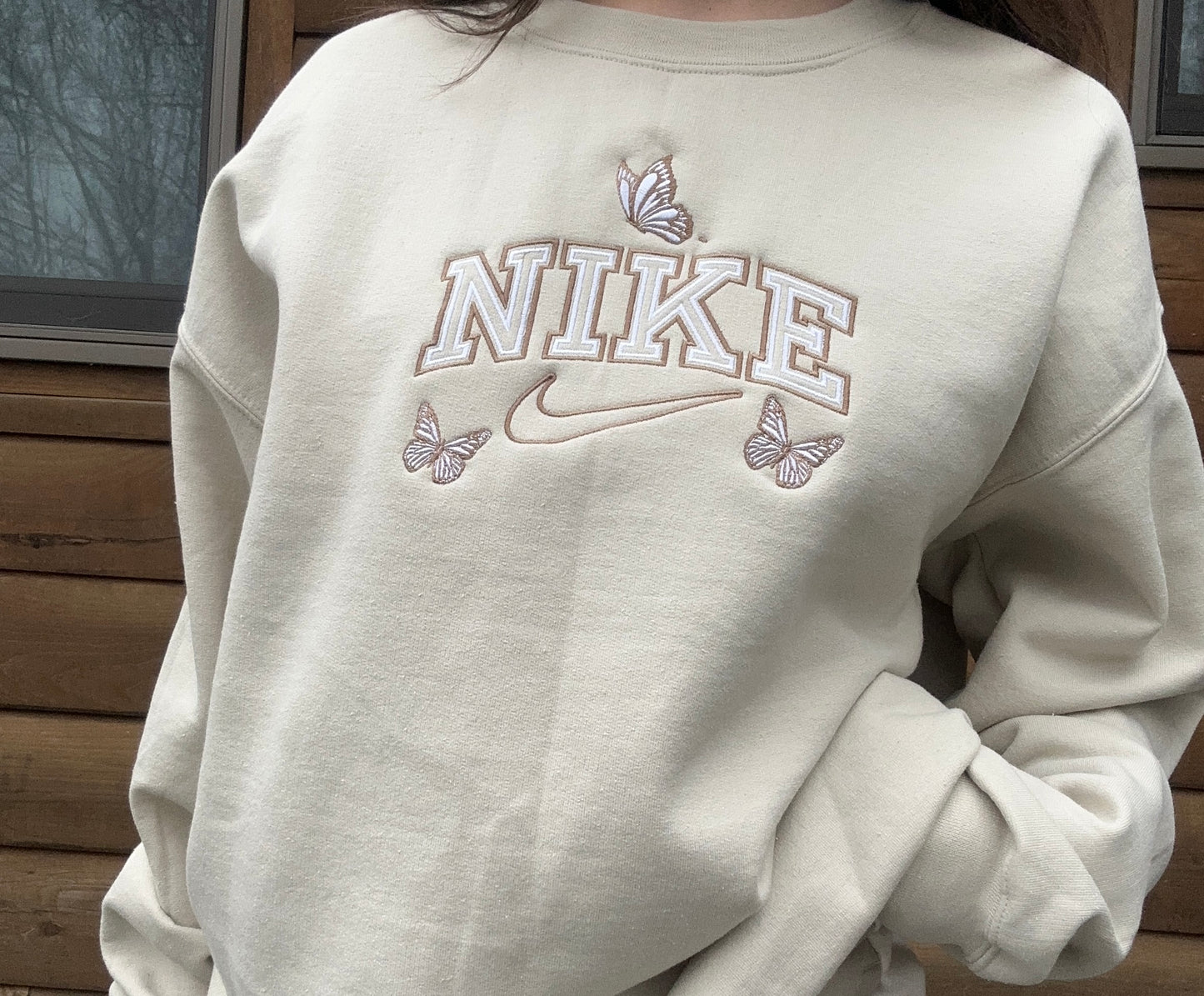 Butterfly 8x10 Embroidery Crewneck Sweatshirt