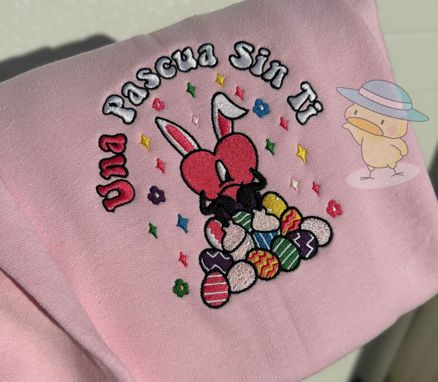 Bad Bunny Una Pascua Sin Ti Embroidery Crewneck Sweatshirt