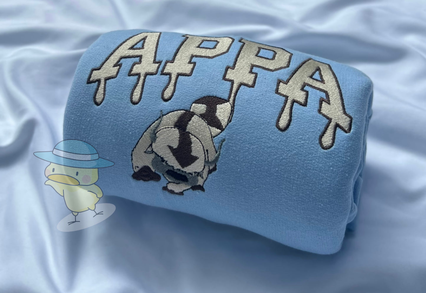 Anime Sky Bison Drip Embroidery Crewneck Sweatshirt