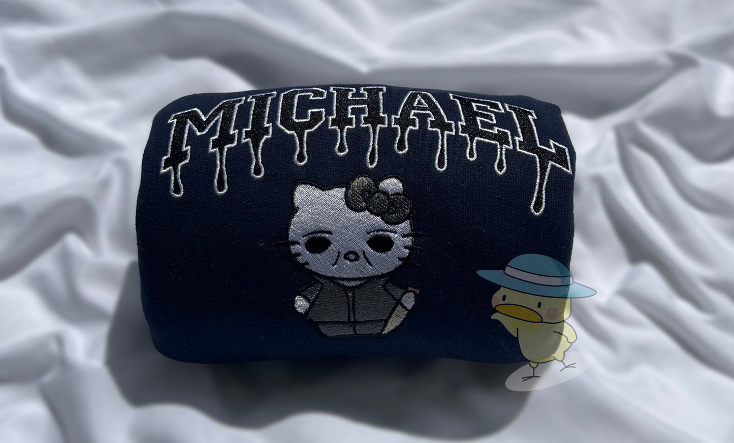 Kitty Michael Halloween Drip Embroidery Crewneck Sweatshirt