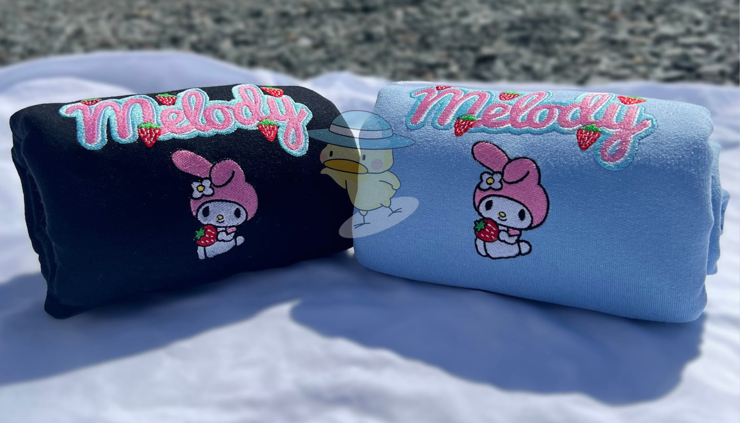 Melody Strawberry Fruit Y2K Embroidery Crewneck Sweatshirt