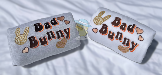 Bad Bunny Cafecito y Benito Embroidery Crewneck Sweatshirt