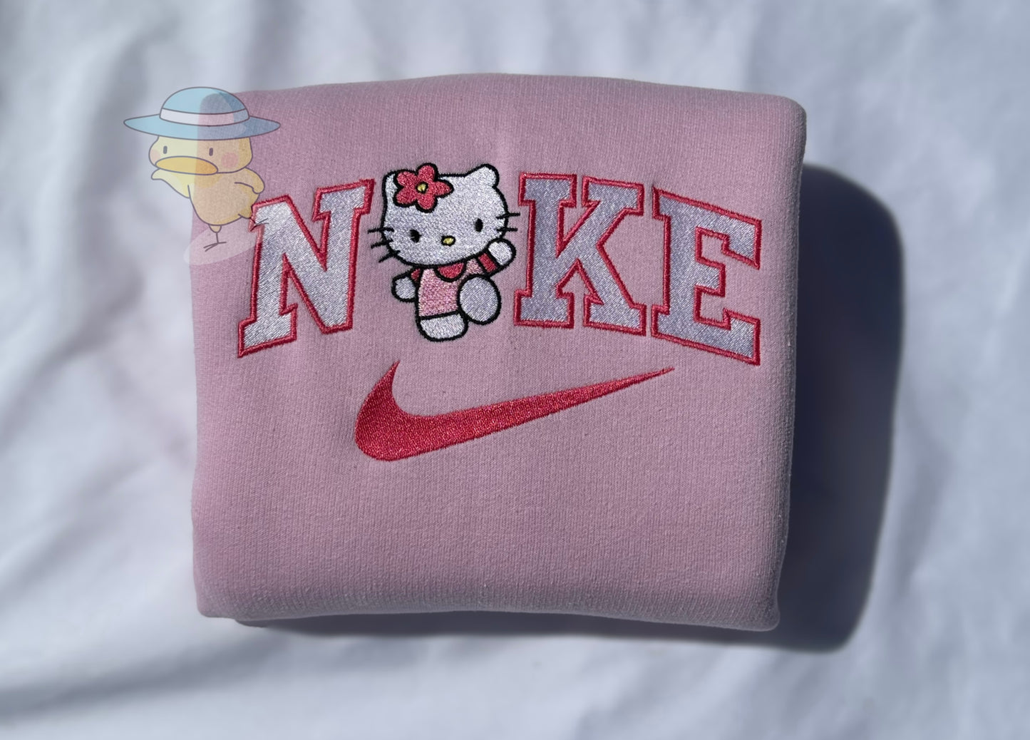 Kitty Waving Embroidery Crewneck Sweatshirt