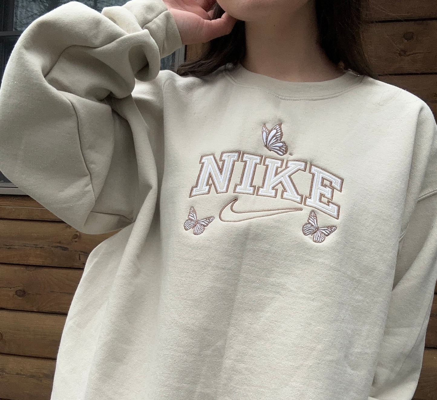 Butterfly 8x10 Embroidery Crewneck Sweatshirt