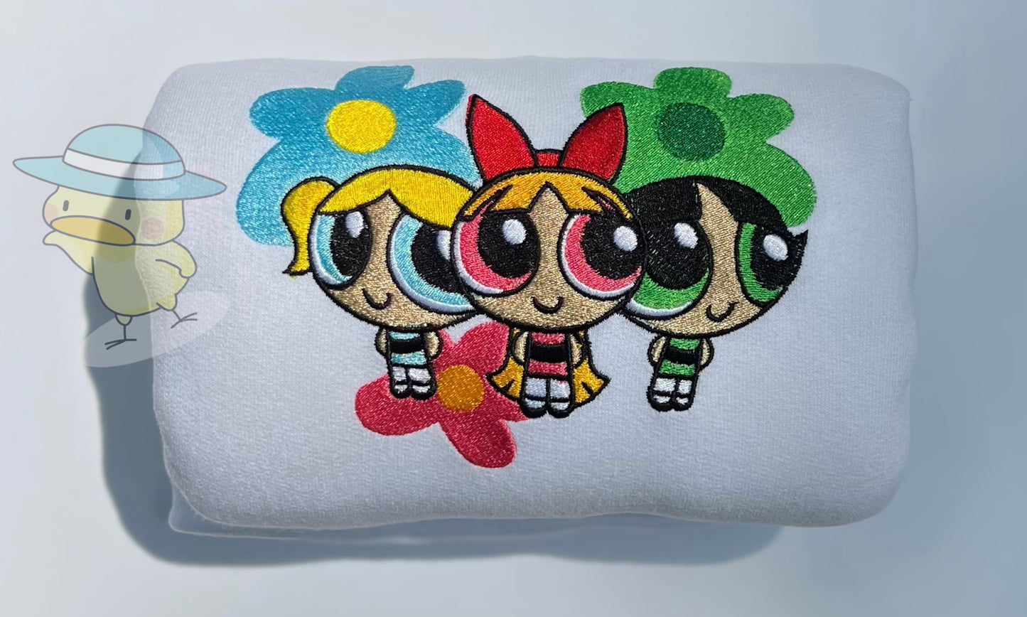 PPGs x Flower Power Animation Embroidery Crewneck Sweatshirt