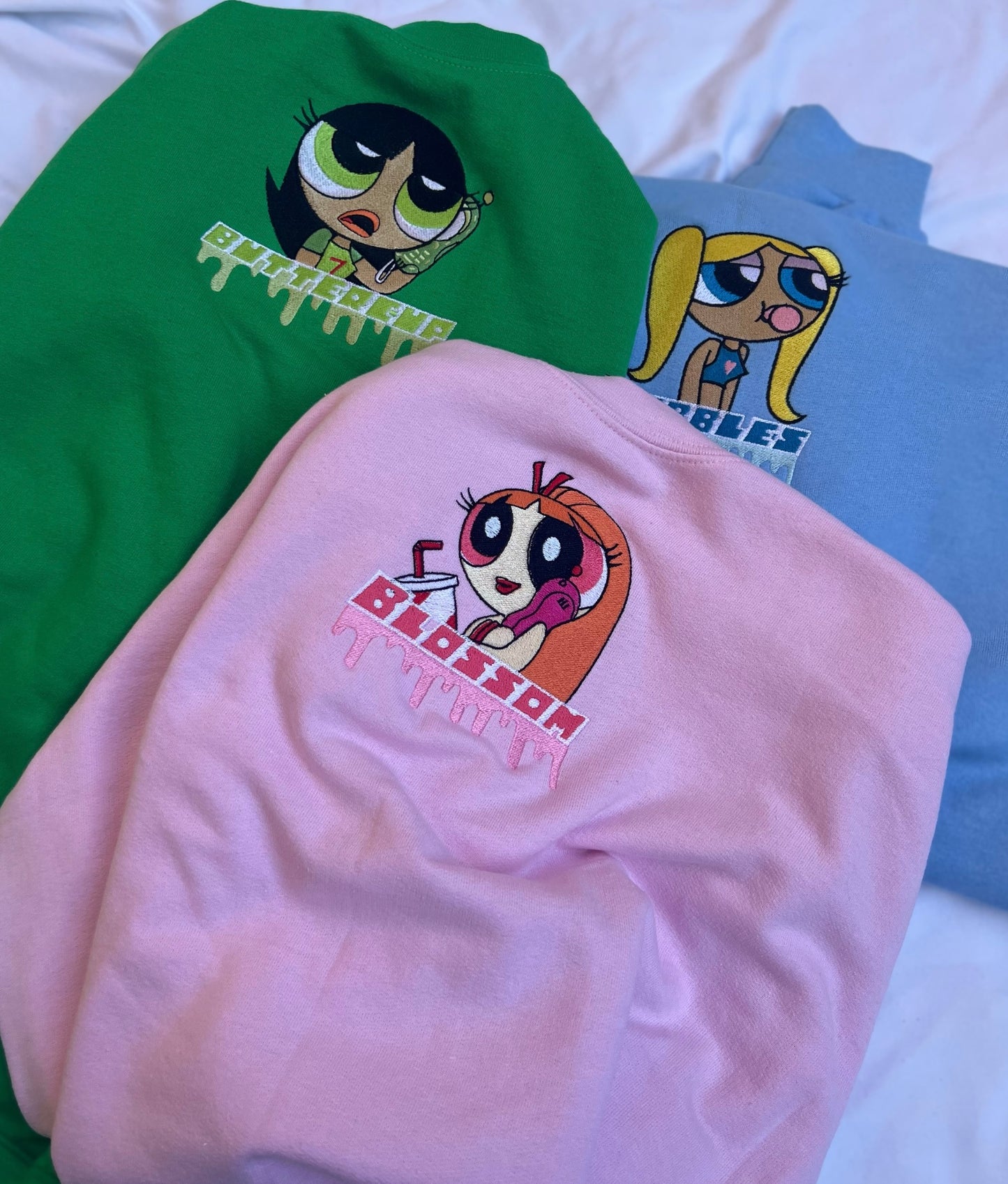 PPGs Buttercup x Teen Y2K Embroidery Crewneck Sweatshirt