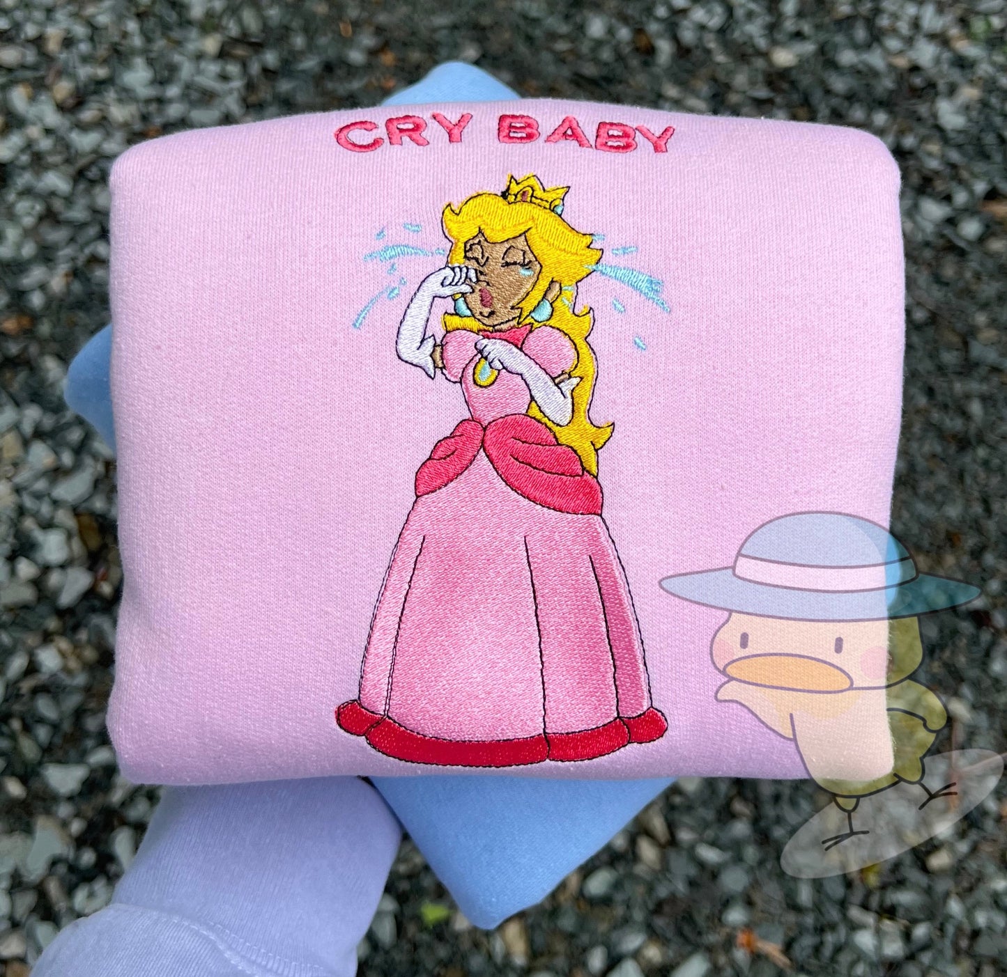 Peach Cry Baby 8x10 Embroidery Crewneck Sweatshirt