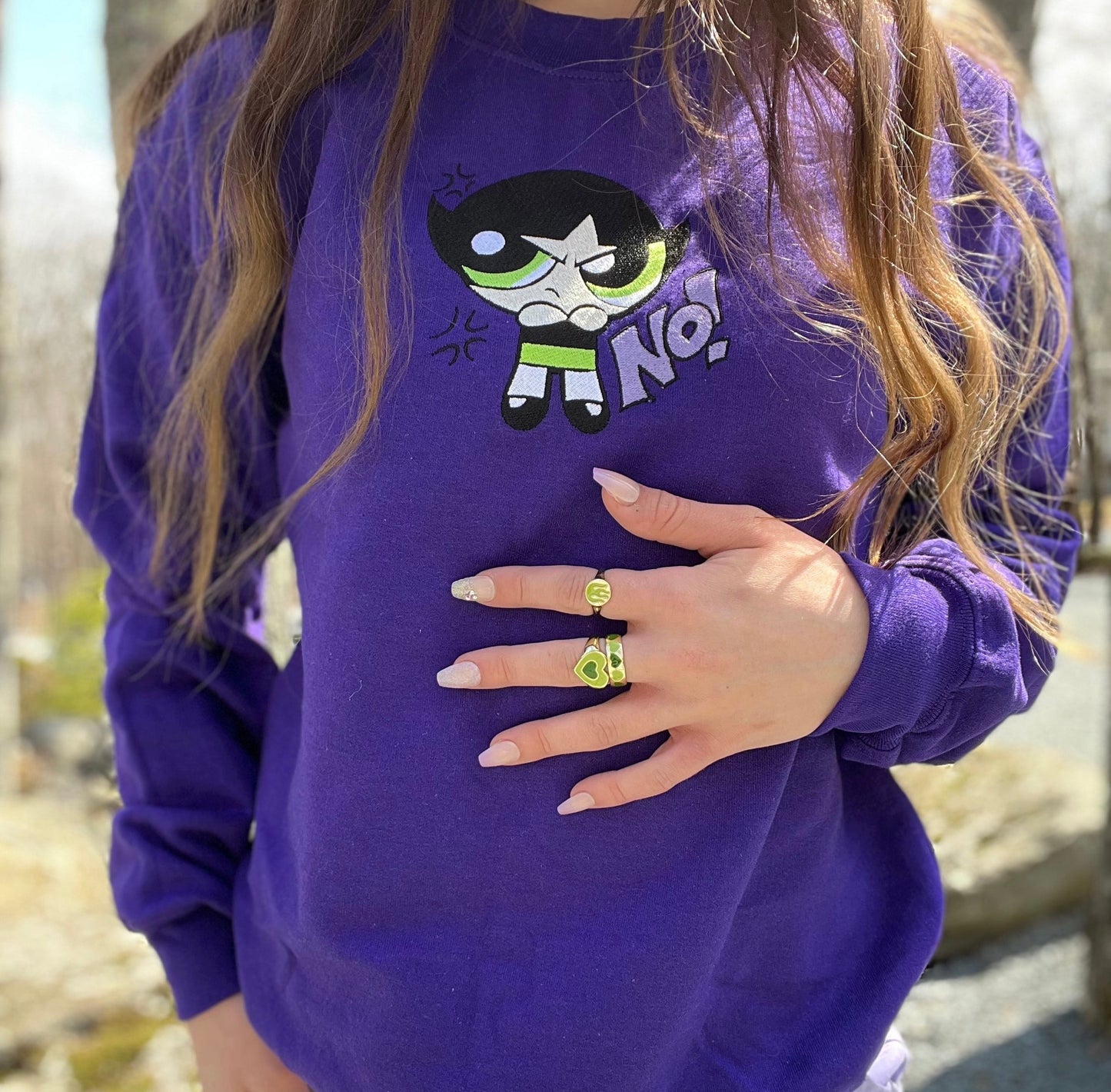 PPGs Buttercup No Animation Embroidery Crewneck Sweatshirt