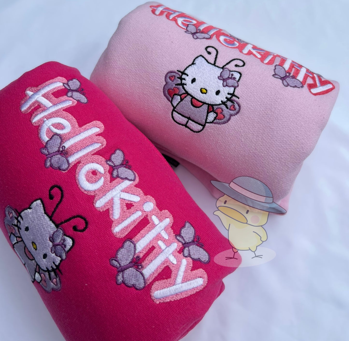 Kitty Butterfly Summer Y2K Embroidery Crewneck Sweatshirt