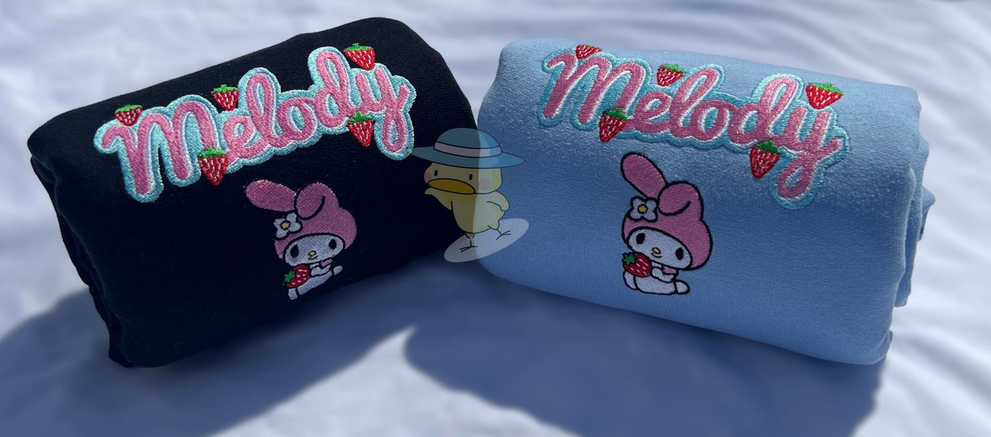 Melody Strawberry Fruit Y2K Embroidery Crewneck Sweatshirt
