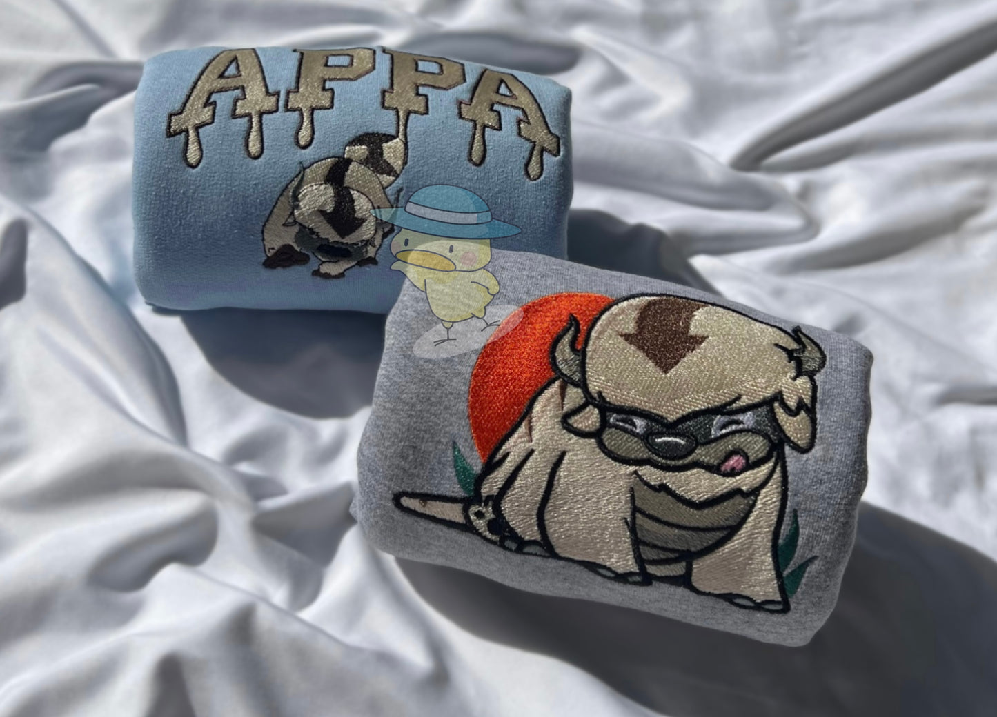 Anime Sky Bison Drip Embroidery Crewneck Sweatshirt