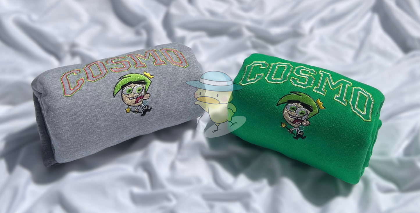 Fairy Cosmo Outline Couples Embroidery Crewneck Sweatshirt