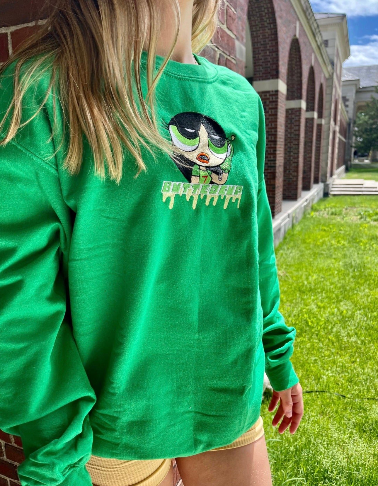 PPGs Buttercup x Teen Y2K Embroidery Crewneck Sweatshirt