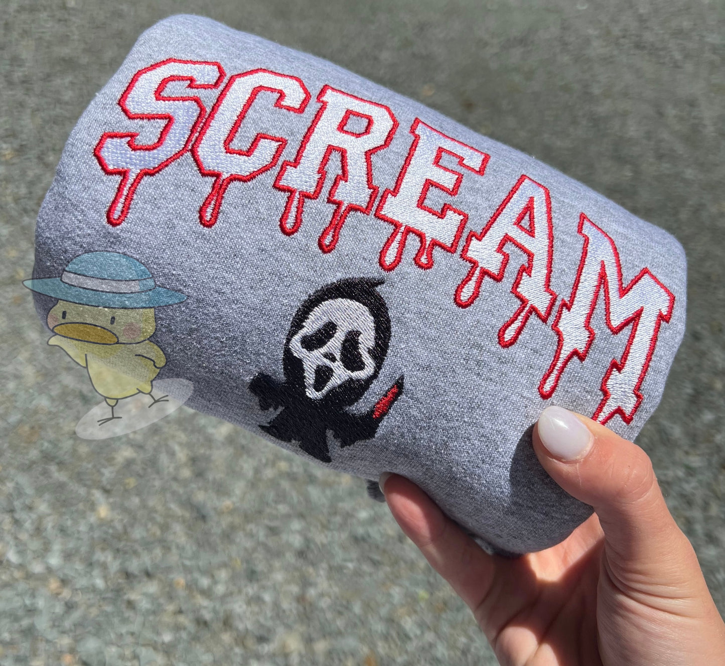 Ghost Drip Embroidery Crewneck Sweatshirt
