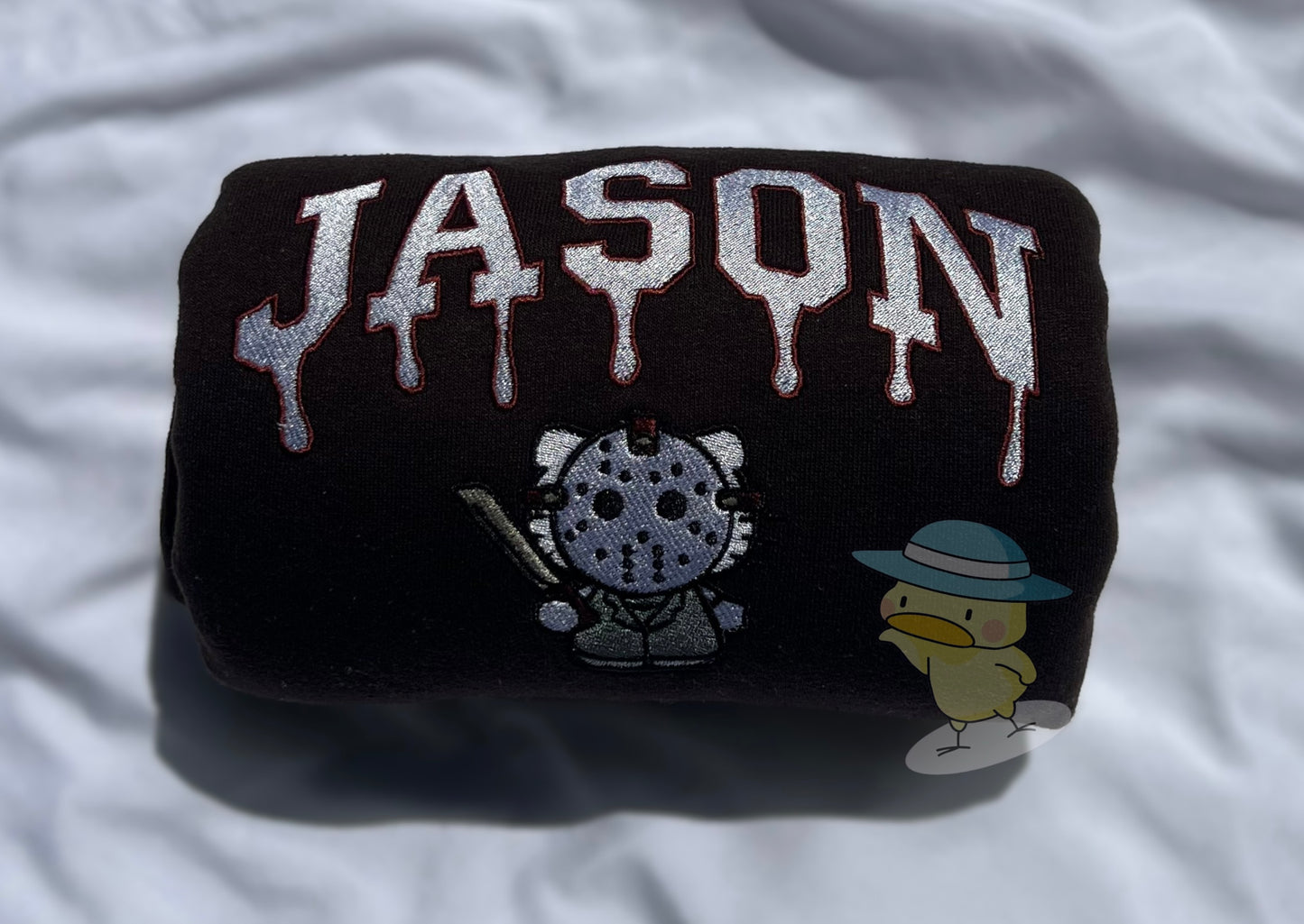 Kitty Jason Halloween Drip Embroidery Crewneck Sweatshirt