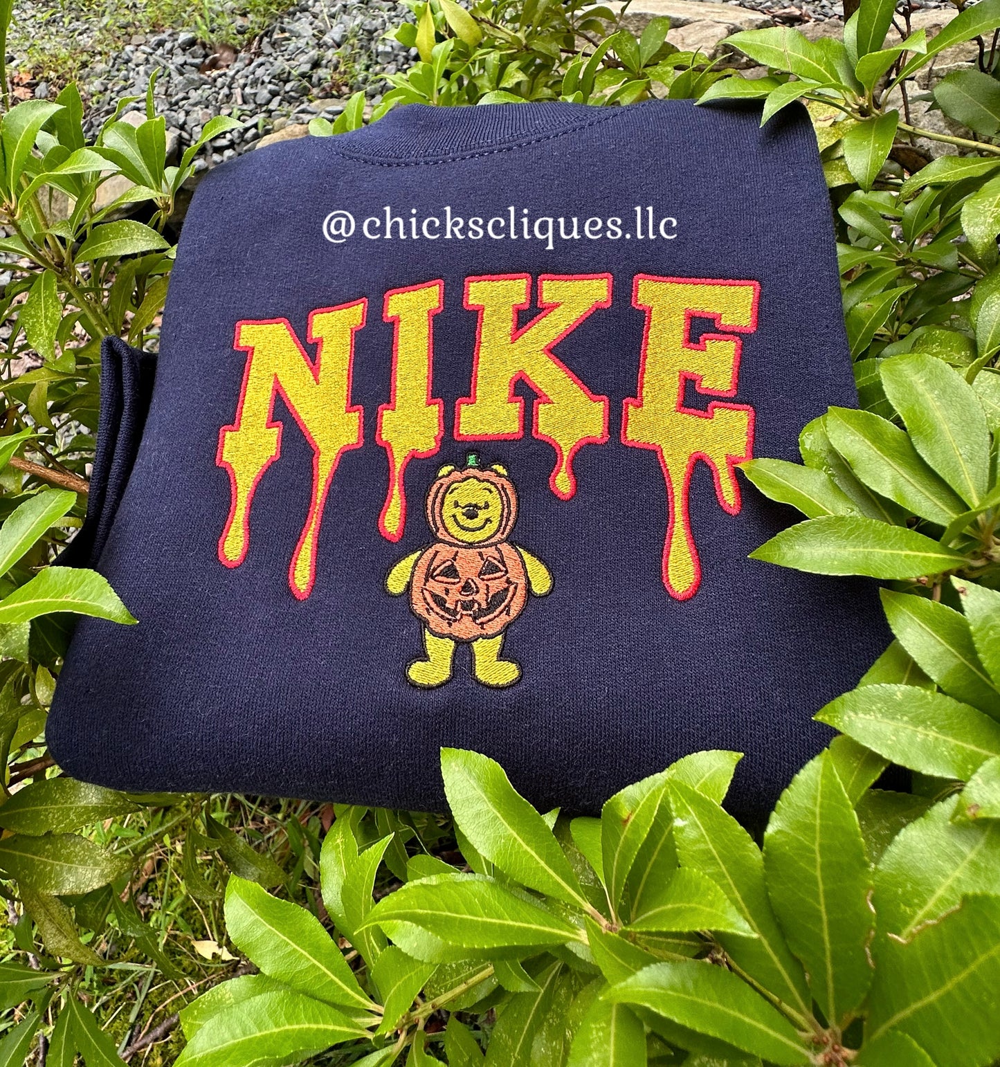 Honey Bear x Pumpkin Drip Embroidery Crewneck Sweatshirt