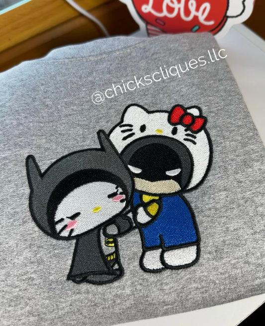 Kitty x Batman Inside Out Embroidery Crewneck Sweatshirt