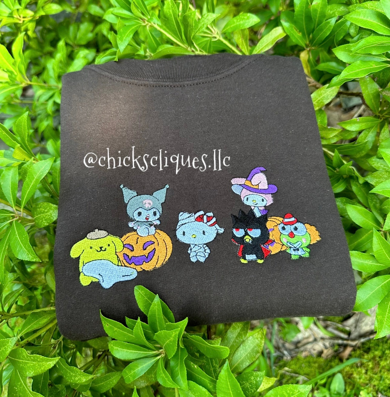 Kitty and Friends Spooky Halloween Embroidery Crewneck Sweatshirt