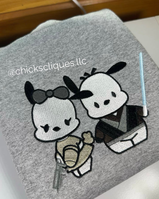 Pochacco Couple x Star Wars Valentines Embroidery Crewneck Sweatshirt