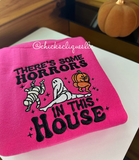 There’s Some Horrors In This House Embroidery Crewneck Sweatshirt