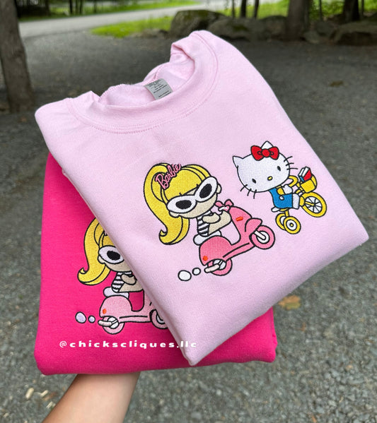 Barbie x Kitty Embroidery Crewneck Sweatshirt